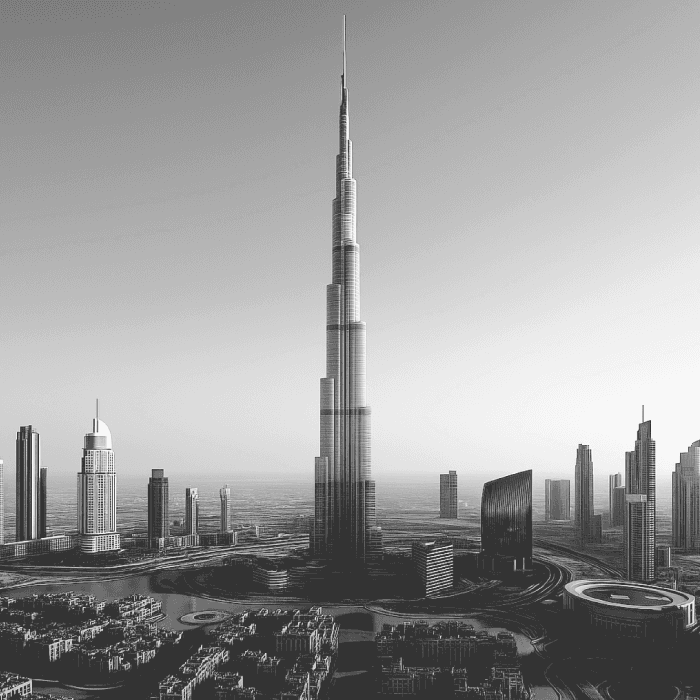 Dubai skyline with Burj Khalifa