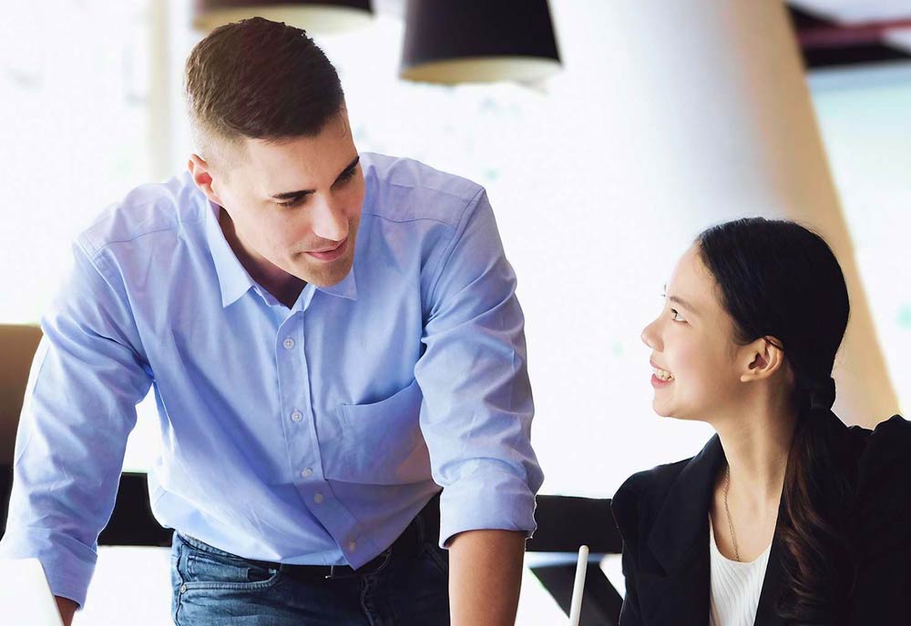 Business advisors discussing a project